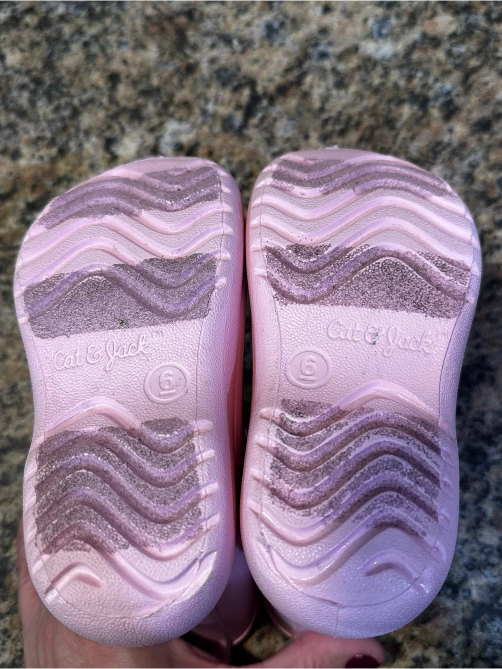 Cat & Jack Shimmer Glitter Pink Rain Snow Boots Size 6 Little Girl Boy Comfort